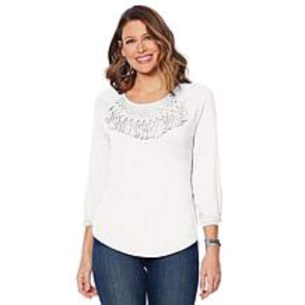 Jamie Gries Macrame Peasant Top 642-991